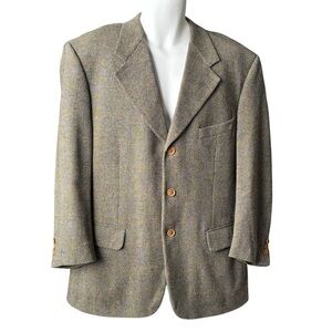 Harry Rosen J.P. Tilford by Samuelsohn Wool Cashmere Blazer 43S Tonal Brown